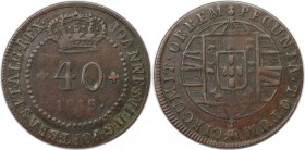 Europäische Münzen und Medaillen, Portugal. PORTUGIESISCHE BESITZUNGEN. SAINT THOMAS & PRINCE ISLANDS. 40 Reis 1819, Kupfer. Sehr schön-vorzüglich