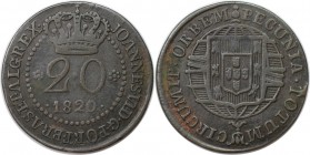 Europäische Münzen und Medaillen, Portugal. PORTUGIESISCHE BESITZUNGEN. MOZAMBIQUE. 20 Reis 1820, Kupfer. KM 18. Vorzüglich