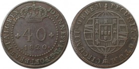 Europäische Münzen und Medaillen, Portugal. PORTUGIESISCHE BESITZUNGEN. 	MOZAMBIQUE. 40 Reis 1820, Kupfer. KM 19. Sehr schön-vorzüglich