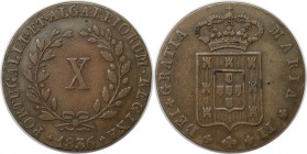 Europäische Münzen und Medaillen, Portugal. Maria II. 10 Reis 1836, Kupfer. KM 406. Vorzüglich