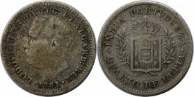 Europäische Münzen und Medaillen, Portugal. PORTUGIESISCHE BESITZUNGEN. India-Portuguese. 1/4 Rupia 1881, Silber. KM 310. Sehr schön