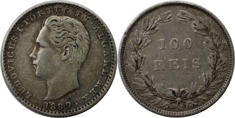 Europäische Münzen und Medaillen, Portugal. Luiz I. 100 Reis 1889, Silber. 0.07 ...