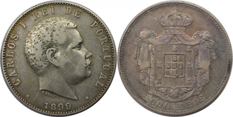 Europäische Münzen und Medaillen, Portugal. Carlos I. 1000 Reis 1899, Silber. 0....
