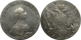 Russische Münzen und Medaillen, Peter III. (1762-1762). Rubel 1762, Silber. Fast Vorzüglich
