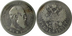 Russische Münzen und Medaillen, Alexander III. (1881-1894). Rubel 1891, Silber. Sehr schön