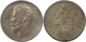 Russische Münzen und Medaillen, Nikolaus II. (1894-1918). Rubel 1909, Silber. PCGS AU Details, feine Patina