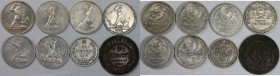 Russische Münzen und Medaillen, Lots und Samllungen Russische Münzen und Medaillen. 5 Kopeken 1911, 25 Kopeken 1877, 6 x 50 Kopeken 1925 - 1927, Lot v...