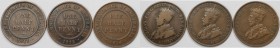 Weltmünzen und Medaillen, Australien / Australia, Lots und Sammlungen. George V. 3 x 1/2 Penny 1911 - 1916. Bronze. KM 22. Lot von 3 Münzen. Sehr schö...