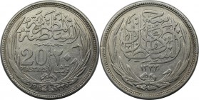 Weltmünzen und Medaillen, Ägypten / Egypt. Hussein Kamil (1914-1917). 20 Piastres 1916, Silber. 0.74 OZ. KM 321. Stempelglanz