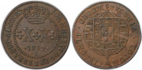 Weltmünzen und Medaillen, Brasilien / Brazil. 20 Reis 1819 R, Kupfer. KM 316.1. Vorzüglich