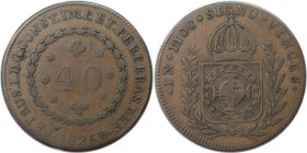 Weltmünzen und Medaillen, Brasilien / Brazil. 40 Reis 1826 R, Kupfer. KM 363.1. Sehr schön