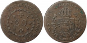 Weltmünzen und Medaillen, Brasilien / Brazil. 20 Reis 1829 R, Kupfer. KM 360.1. Sehr schön