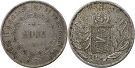 Weltmünzen und Medaillen, Brasilien / Brazil. 2000 Reis 1851, Silber. 0.75 OZ. Fast Vorzüglich