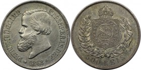 Weltmünzen und Medaillen, Brasilien / Brazil. Petrus II. (1831-1889). 500 Reis 1868, Silber. 0,17 OZ. KM 472. Vorzüglich+