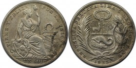 Weltmünzen und Medaillen, Peru. 1 Sol 1923, Silber. 0.40 OZ. Sehr Schön-Vorzüglich