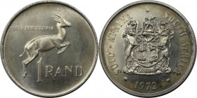 Weltmünzen und Medaillen, Südafrika / South Africa. "Springbock". 1 Rand 1972, Silber. 0.39 OZ. KM 88. Stempelglanz