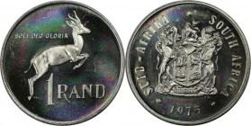 Weltmünzen und Medaillen, Südafrika / South Africa. "Springbock". 1 Rand 1975, Silber. 0.39 OZ. KM 88. Stempelglanz