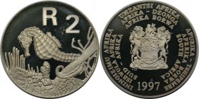 Weltmünzen und Medaillen, Südafrika / South Africa. "Seepferdchen". 2 Rand 1997, Silber. 1.0 OZ. KM 175. Polierte Platte