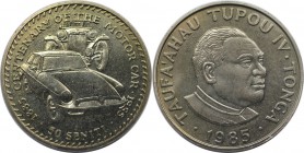 Weltmünzen und Medaillen, Tonga. 100. Jahrestag - Automobilindustrie. MGB GT und MG TA. 50 Seniti 1985, Kupfer-Nickel. KM 85. Stempelglanz