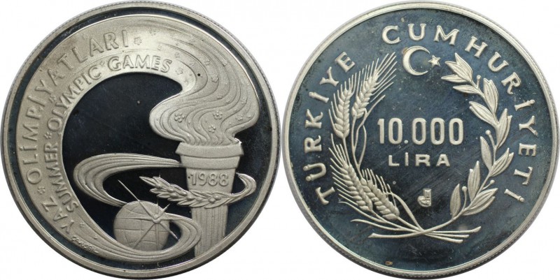 Weltmünzen und Medaillen, Türkei / Turkey. Sommerolympiade Seoul. 10000 Lira 198...