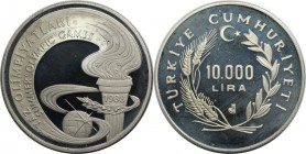 Weltmünzen und Medaillen, Türkei / Turkey. Sommerolympiade Seoul. 10000 Lira 1988, Silber. 0.69 OZ. KM 984. Polierte Platte