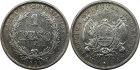 Weltmünzen und Medaillen, Uruguay. Republik, seit 1830. 1 Peso 1893, Silber. 0.72 OZ. KM 17a. Sehr Schön