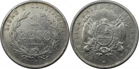 Weltmünzen und Medaillen, Uruguay. Republik, seit 1830. 1 Peso 1895, Silber. 0.72 OZ. KM 17a. Sehr Schön