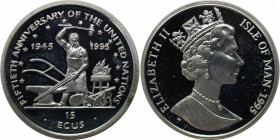Weltmünzen und Medaillen, Vereinigte Staaten / USA / United States. Isle of Man. 15 Ecus 1995, Silber. Polierte Platte