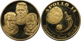 Medaillen und Jetons, Gedenkmedaillen. VEREINIGTE STAATEN VON AMERIKA. Goldmedaille ND (1971, 900 fein, unsigniert), auf Apollo 14. Büsten der Astrona...
