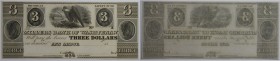Banknoten, USA / Vereinigte Staaten von Amerika, Obsolete Banknotes. Ann Arbor, MI- Millers Bank of Washtenaw. 3 Dollars ND. I