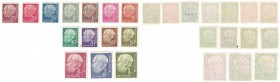 Briefmarken / Postmarken, Deutschland / Germany. BRD. Bundespost. Bundespräsident Theodor Heuss. Set von 14 Stück 1954. L.178, 179, 180, 182, 184, 185...