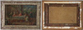 Kunst und Antiquitäten / Art and antiques. Gemälde "Besuch beim Erretter". Norditalien 166-1699. Maße Gemälde: 37.5 x 25.5 cm. Maße mit Rahmen: 345 x ...