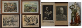 Kunst und Antiquitäten / Art and antiques. Lot von 7 stück. 1. Weltkrieg. 6 Gravuren: Straßenkampf (Maße Gemälde: 49 x 37 cm. Maße mit Rahmen: 60 cm x...