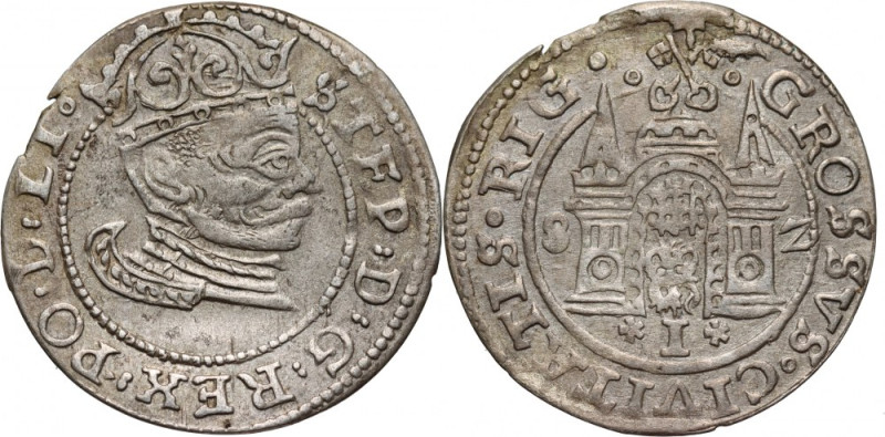 Stefan Batory, grosz 1582, Ryga Ładny egzemplarz. Reference: Kopicki 8085 (R1)
...