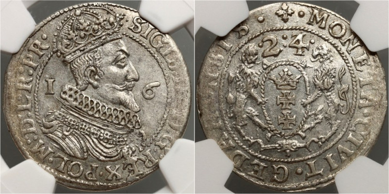 Zygmunt III Waza, ort 1624, Gdańsk Rocznik przebity z 1623. Ładnie zachowany, ok...