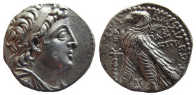 Seleukid Kingdom. Demetrios II Nikator. Second reign, 129-125 BC. AR Didrachm.Tyre mint.