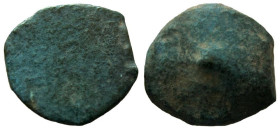 Judaea. Hasmonean dynasty. Uncertain ruler. Cast AE Prutah flan.