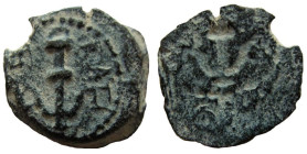 Judaea. Herod the Great, 40-4 BC. AE Prutah. Brockage struck.
