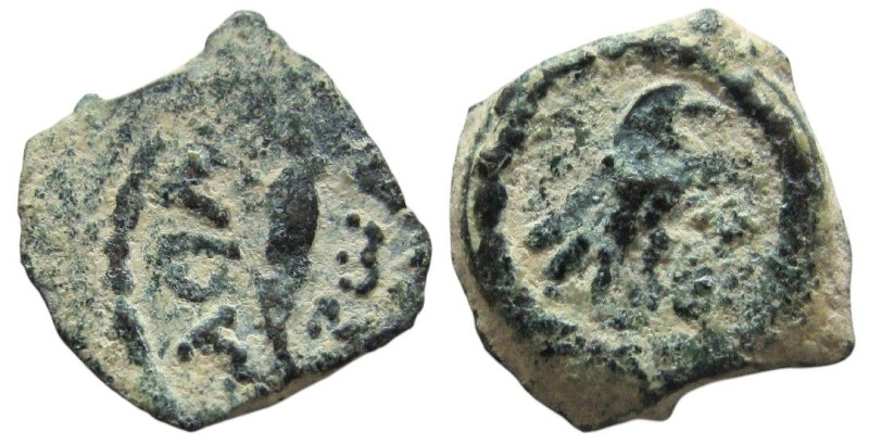 Judaea. Herod the Great, 40-4 BC. AE Half Prutah. Jerusalem mint.

14 mm. Weig...