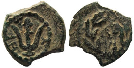 Judaea. Herod Archelaus, 4 BC-6 AD. AE Prutah. Jerusalem mint.