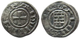Crusaders. Latin Kingdom of Jerusalem. Baldwin III, 1143-1163. AR Obol.‘Smooth’ coinage. Jerusalem mint.