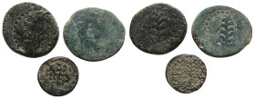 Judaea. Herod III Antipas, 4BC.- 39 AD. Lot of 3 AEs. Tiberias mint.