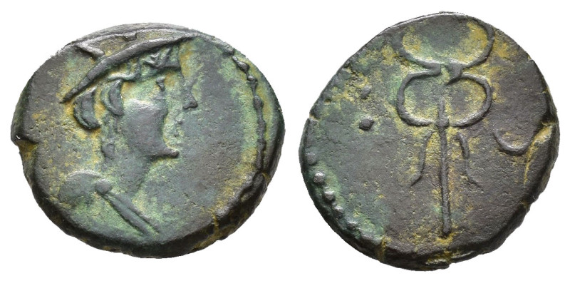 HISPANIA ANTIGUA. CARMO. Sextante. A/ Cabeza de Mercurio a der. R/ Caduceo; a iz...