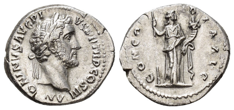 IMPERIO ROMANO. ANTONIO PÍO. Denario. Roma (140-143). A/ Cabeza laureada a der.;...