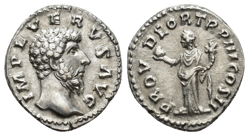 IMPERIO ROMANO. LUCIO VERO. Denario. Roma (162-163). A/ Cabeza a der.; IMP L VER...