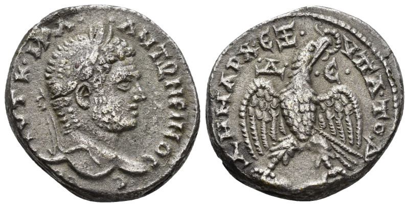 IMPERIO ROMANO. CARACALLA. Tetradracma. Antioquía (215-217). A/ Cabeza laureada ...