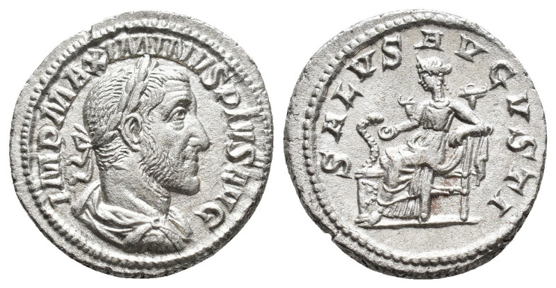 IMPERIO ROMANO. MAXIMINO. Denario. Roma (235-238). A/ Busto laureado, drapeado y...