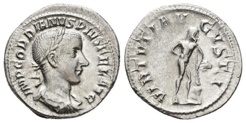 IMPERIO ROMANO. GORDIANO III. Denario. Roma (241-244). A/ Busto laureado, drapea...