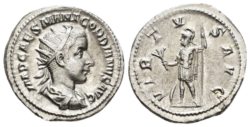 IMPERIO ROMANO. GORDIANO III. Antoniniano. Roma (238). A/ Busto radiado, drapead...