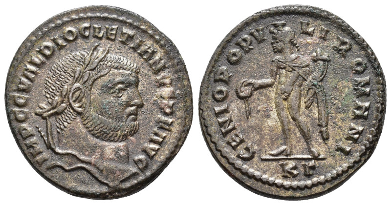 IMPERIO ROMANO. DIOCLECIANO. Follis. Cyzicus (297-299). A/ Cabeza laureada a der...